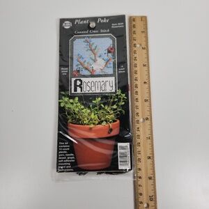 Vintage Counted Cross-Stitch Kit Plant Poke by NeedleMagic- Rosemary Herb
